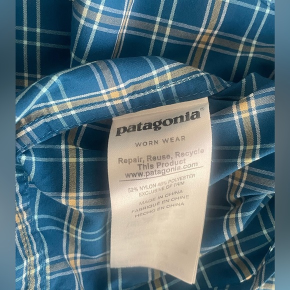 Men’s Long Sleeve Patagonia Shirt Blue Size Large - Picture 4 of 5